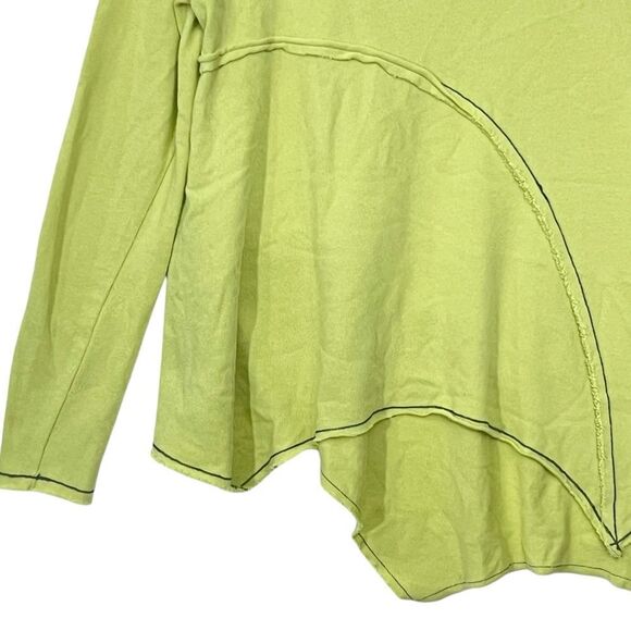 Ozai N Ku Boho Sweater Knit Asymmetric Inside Out Hem Contrast/Stitching S - Picture 5 of 15